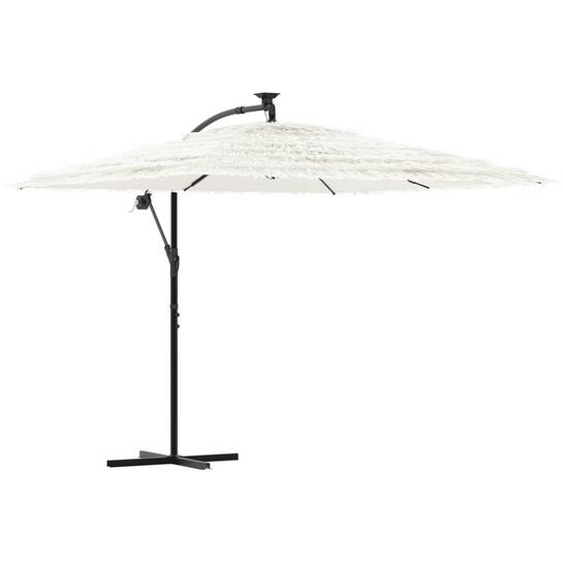 Parasol de jardin avec mât en acier blanc 269x269x235 cm