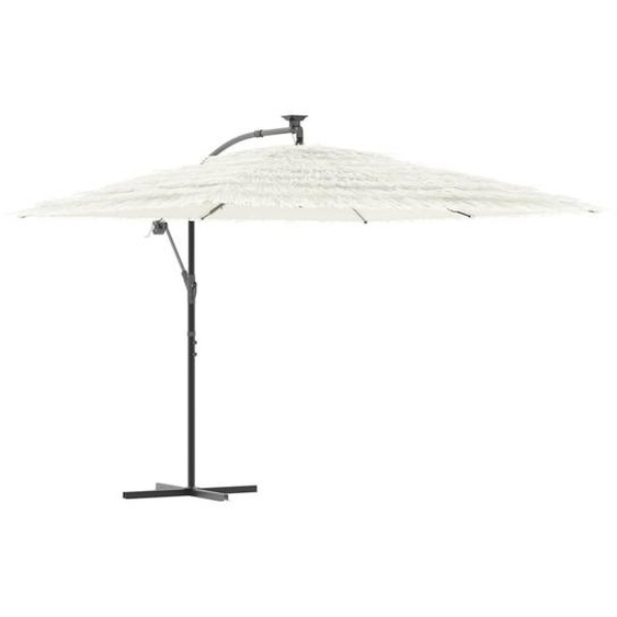 Parasol de jardin avec mât en acier blanc 290x290x238 cm