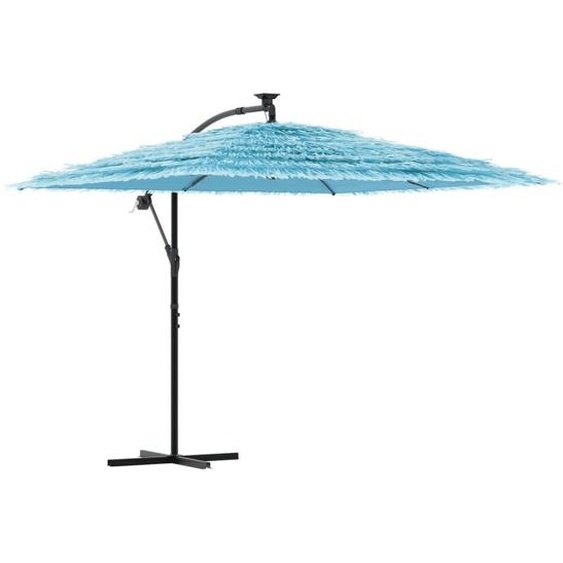 Parasol de jardin avec mât en acier bleu 269x269x235 cm