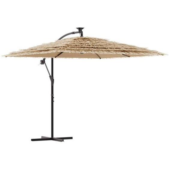 Parasol de jardin avec mât en acier marron 246x246x230 cm