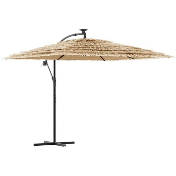 Parasol de jardin avec mât en acier marron 269x269x235 cm