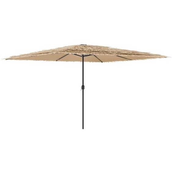 Parasol de jardin avec mât en acier marron 388x388x248 cm