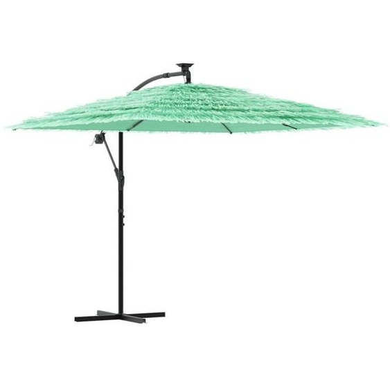 Parasol de jardin avec mât en acier vert 269x269x235 cm