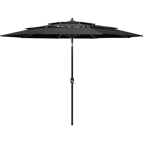 Parasol avec mât en aluminium 3 couches anthracite 3 m