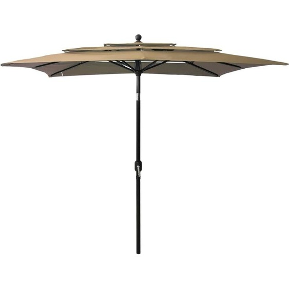Parasol avec mât en aluminium 3 couches Taupe 2,5x2,5 m
