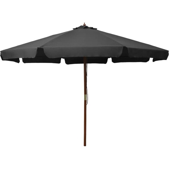 Parasol avec mât en bois 330 cm Anthracite