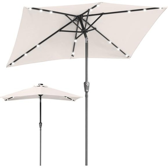 Parasol Bettizia 200 x 300 cm Parasol de jardin Parasol pliable Parasol à manivelle avec mécanisme à manivelle, beige