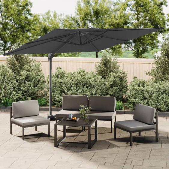 Parasol cantilever à double toit Anthracite 300x300 cm