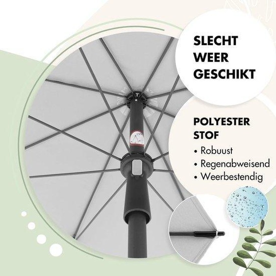 Parasol de jardin 200 cm gris clair - parasol de jardin rond pour balcon et terrasse - aménagement de jardin durable - parasol de balcon à ouverture manuelle - avec housse - aménagement de jardin inclinable