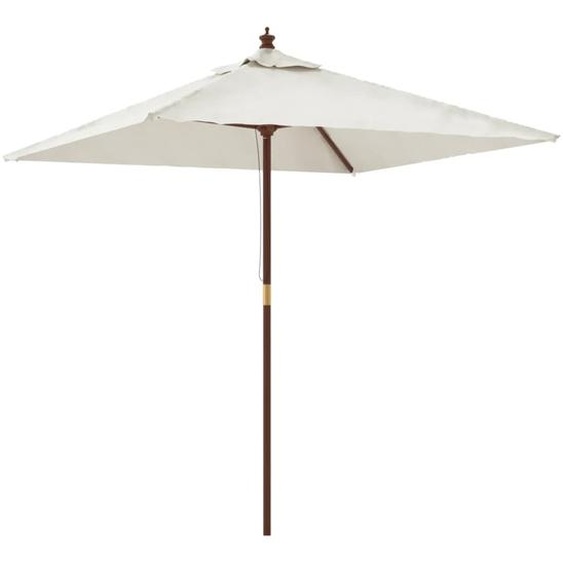 Parasol de jardin avec mât en bois sable 198x198x231 cm