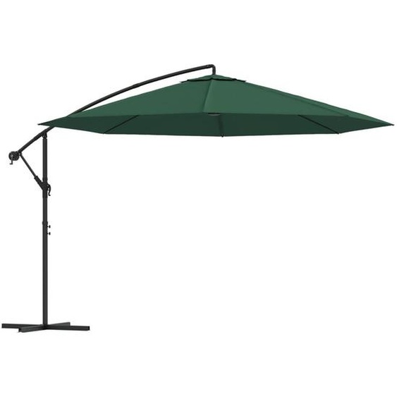 Parasol de jardin en porte-à-faux 3,5 m vert