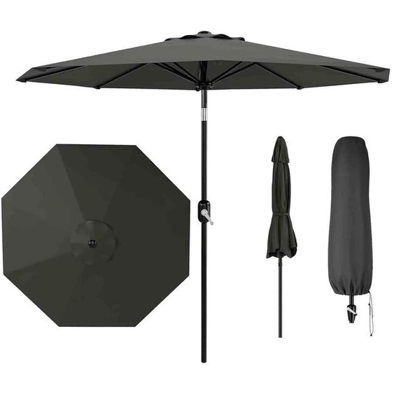 Parasol de jardin, protection UPF 50+, mécanisme de rotation et dinclinaison, couleur grise, modèle 8K, en fer