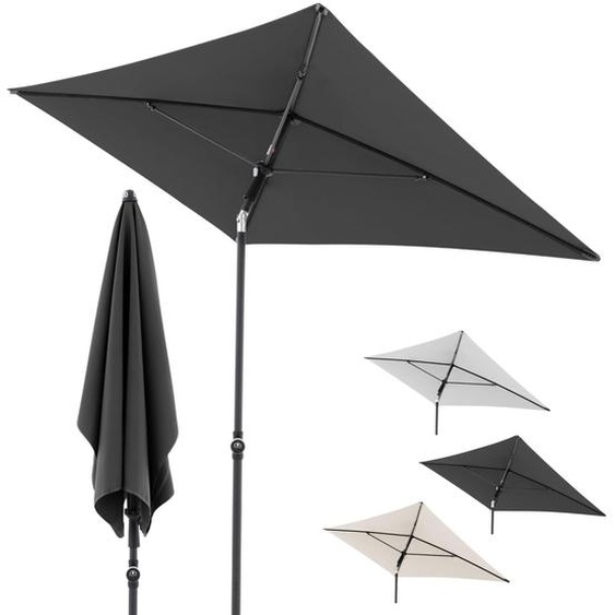 Parasol de jardin Rethink 180 x 120 cm gris foncé – parasol rectangulaire pour balcon et terrasse – parasol de balcon robuste et inclinable avec ouverture manuelle et housse de protection