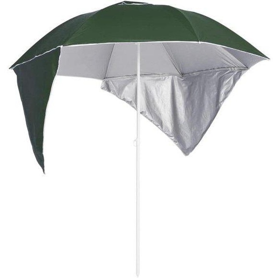 Parasol de plage résistant au vent avec mécanisme de rotation - Parasol de plage protégeant des UV - Ombre sur la plage - Vacances au bord de la mer - Ancre de sol rotative - Parasol pour une journée à la plage
