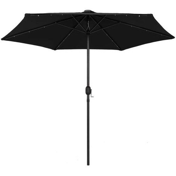 Parasol de style élégant avec éclairage LED et mât en aluminium 270 cm noir - Parasols Hommie3296051 1parcel