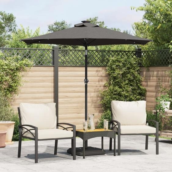 Parasol de style élégant avec LED et mât en acier anthracite 225x225x212 cm - Parasols Hommie9534429 1parcel