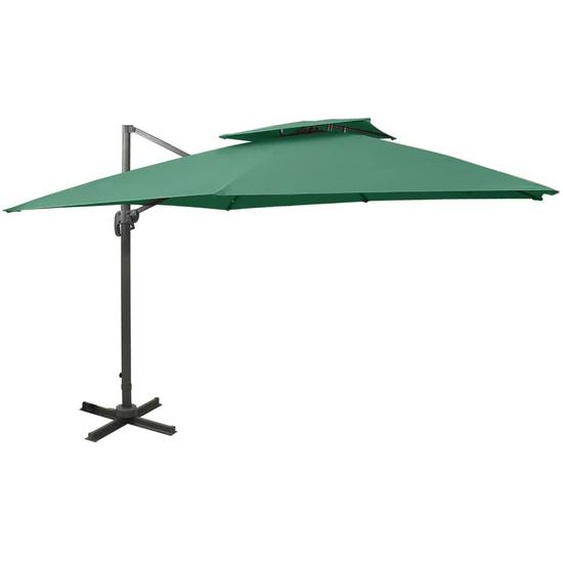 Parasol déporté à double toit 300x300 cm Vert