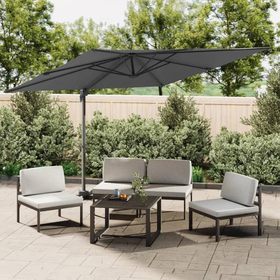 Parasol déporté avec mât en aluminium Anthracite 400x300 cm
