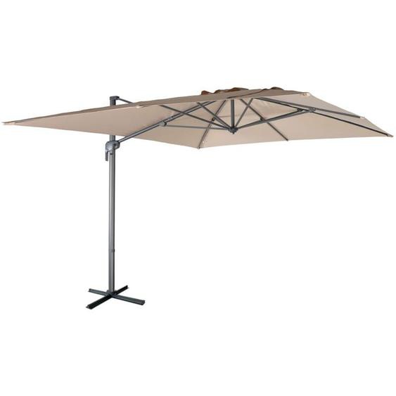 Parasol déporté rectangulaire 3x4m – Antibes – beige – parasol déporté. inclinable. rabattable et rotatif à 360°
