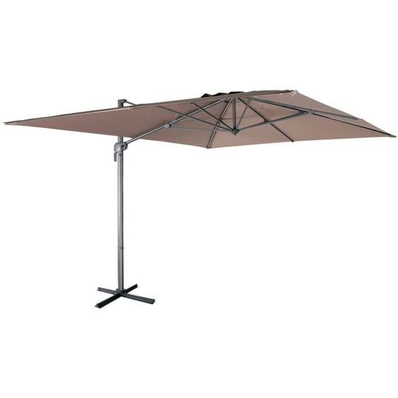 Parasol déporté rectangulaire 3x4m – Antibes – taupe – parasol déporté. inclinable. rabattable et rotatif à 360°
