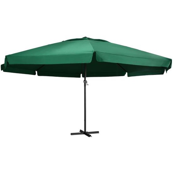 Parasol dextérieur avec mât en aluminium 600 cm Vert