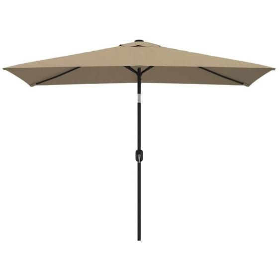Parasol dextérieur avec mât en métal 300x200 cm taupe Vidaxl