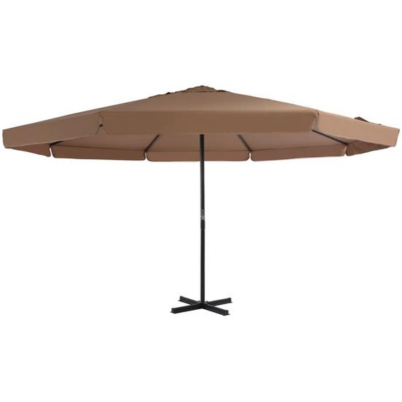 Parasol dextérieur avec poteau en aluminium 500 cm Taupe