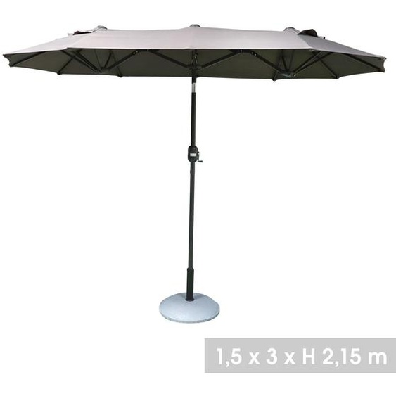 Parasol double 3x1,5xH2,17m gris anthracite - 153106