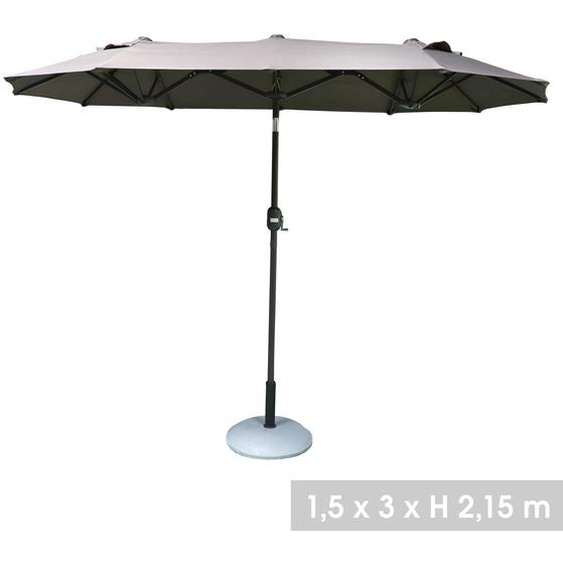 Parasol double 3x1,5xH2,17m gris anthracite - 153106