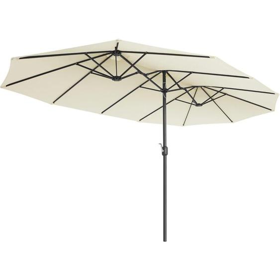 Parasol Double 460 x 270 cm, Ombrelle Extra Large pour Terrasse, Protection upf 50+, avec Manivelle, pour Jardin, Extérieur, Piscine, Plage, sans