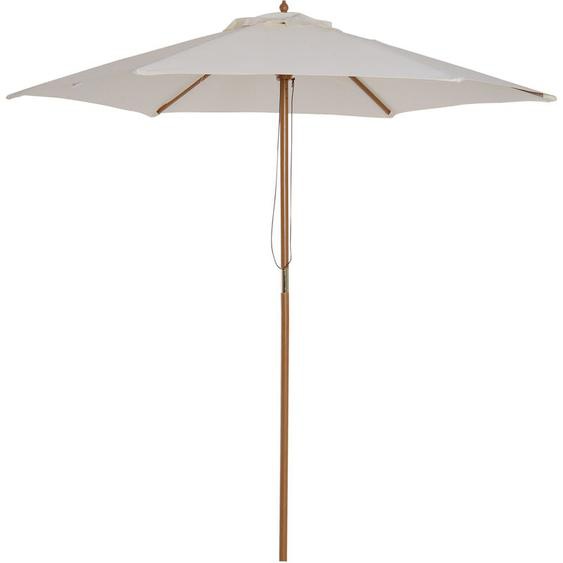 Parasol droit hexagonal grande taille de jardin ø 2,5 x 2,3H m bois de bambou crème - Outsunny