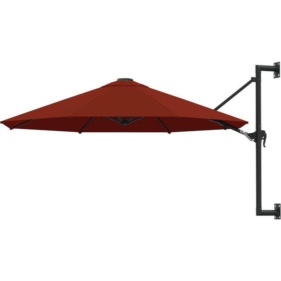 Parasol élégant pour montage mural avec mât métallique 300 cm Terracota - Parasols Hommie6690421 1parcel
