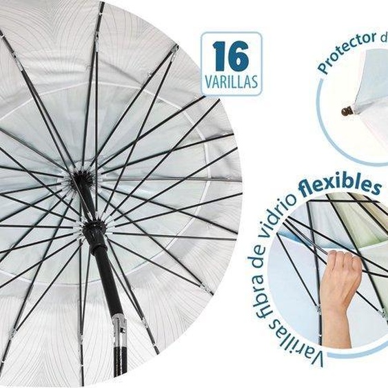 Parasol en aluminium 220 cm bleu, indice UPF 50+
