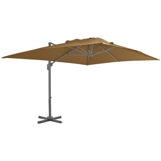 Parasol en porte-à-faux avec mât en aluminium 400x300 cm Taupe