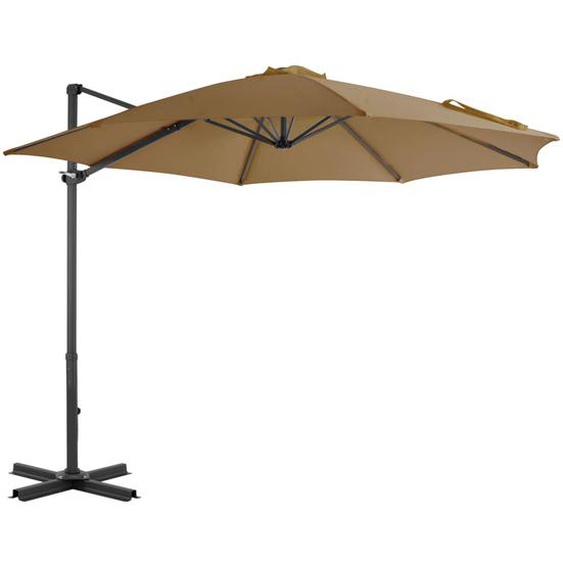 Parasol en porte-à-faux avec poteau en aluminium 300 cm Taupe