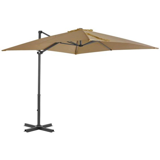 Parasol en porte-à-faux et mât en aluminium 250x250 cm Taupe