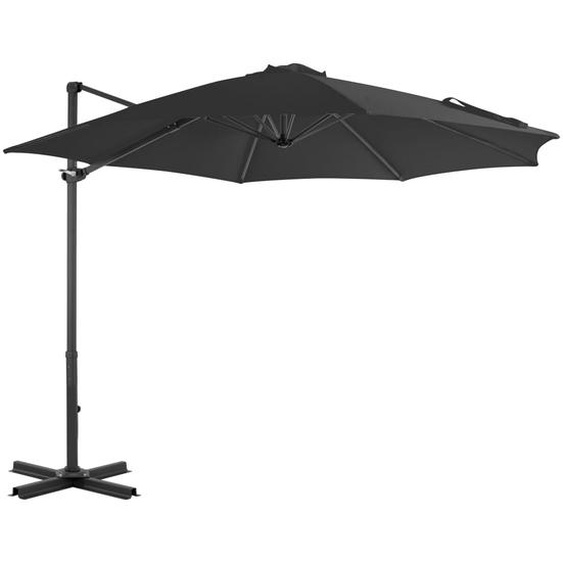 Parasol en porte-à-faux et poteau en aluminium 300cm Anthracite