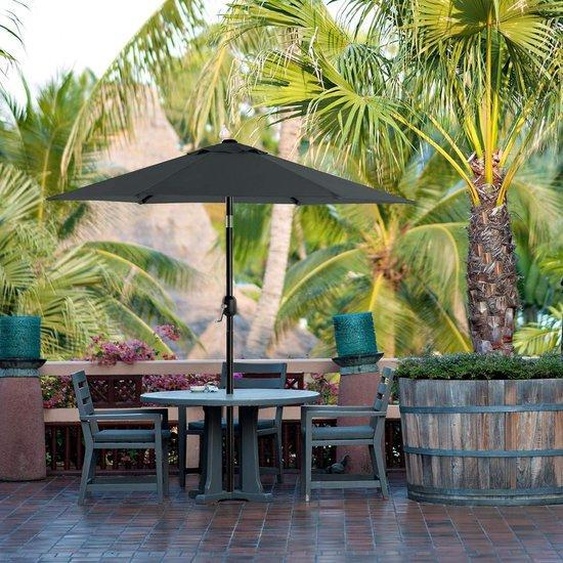Parasol gris 200 cm, protection UV UPF 50+