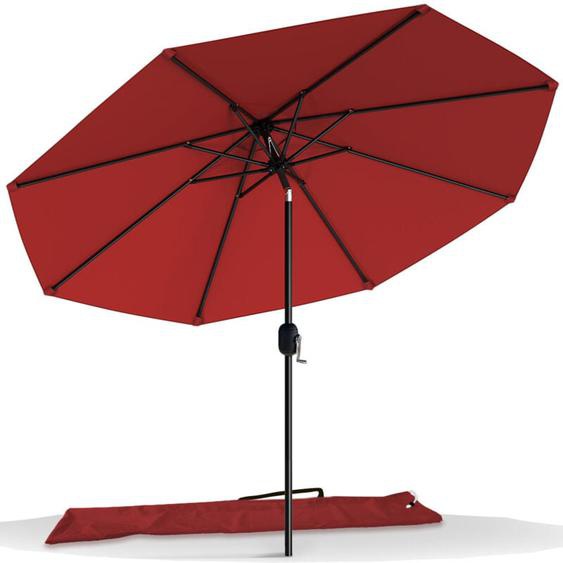 Vounot - Parasol inclinable ø 2,7 x h 2,4 m avec housse de protection rouge - Anti-UV, imperméable