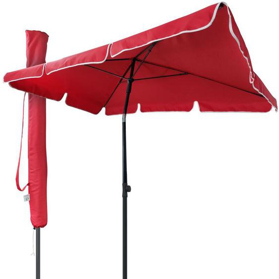 Vounot - Parasol inclinable rectangulaire 2x1.25m rouge avec housse de protection - hauteur et angles ajustables