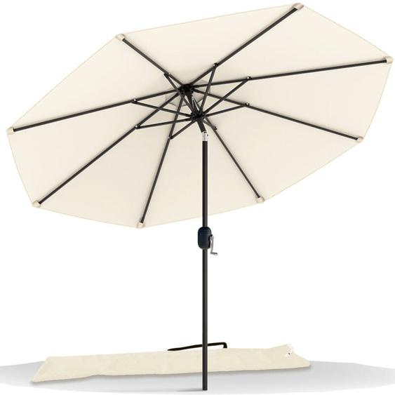 Vounot - Parasol inclinable ø 2,7 x h 2,4 m avec housse de protection beige - Anti-UV, imperméable