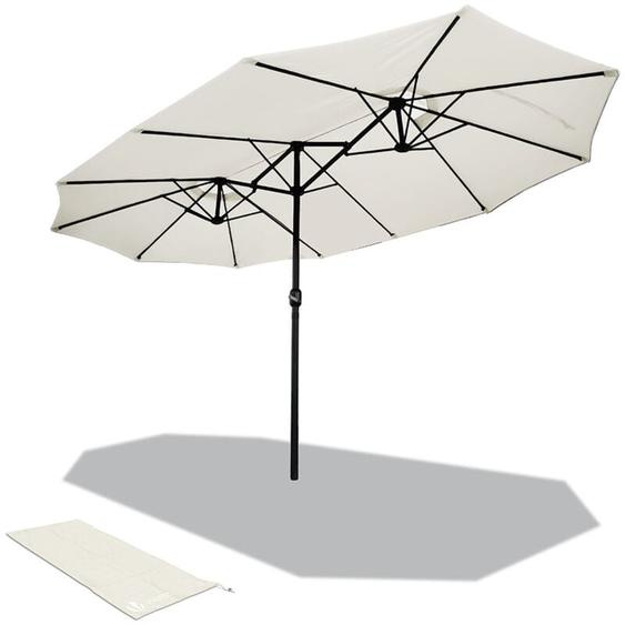 Vounot - Parasol de Jardin Double en Aluminium 270 x 460 cm beige