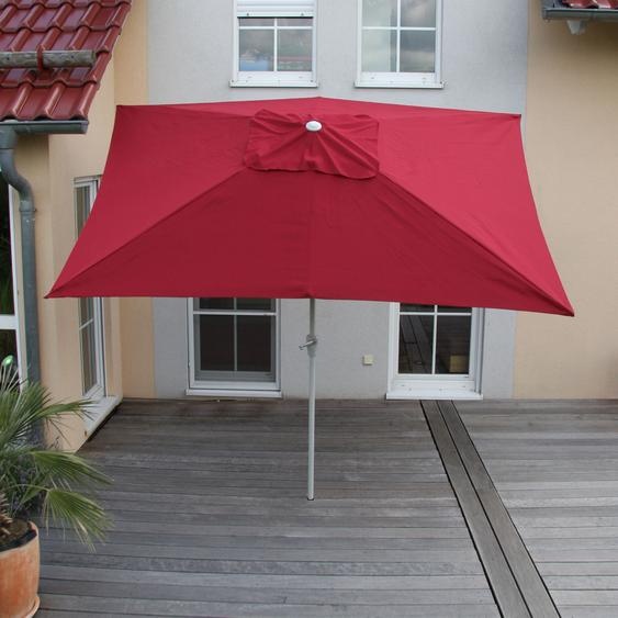 Parasol N23, parasol de jardin, 2x3m rectangulaire inclinable, polyester/alu 4,5kg protection UV 50+ ~ bordeaux