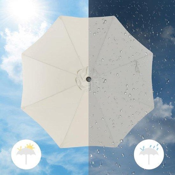 Parasol octogonal pliable, Ø 3 m, en polyester beige