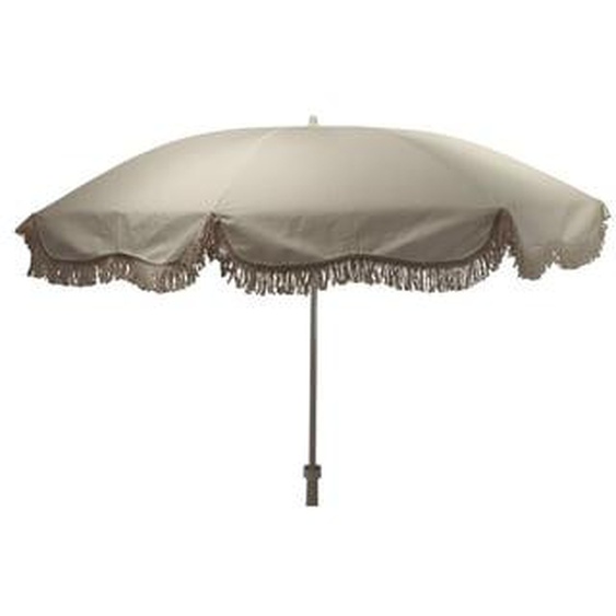 Parasol rétro avec franges - blanc