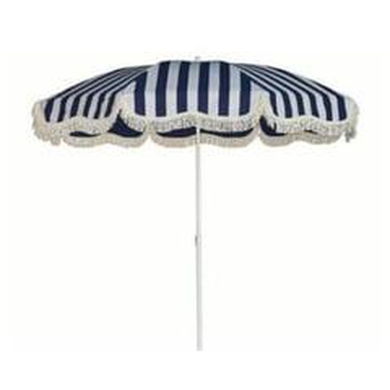 Parasol rétro avec franges - blanc/taupe