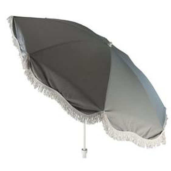 Parasol rétro avec franges - gris clair