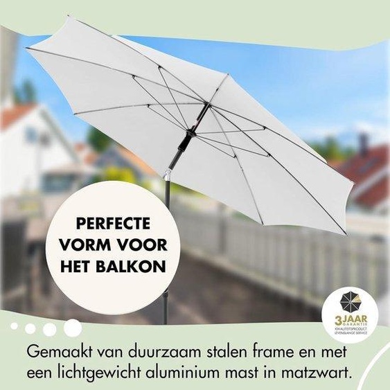 Parasol rond de balcon, 200 cm, gris foncé, orientable
