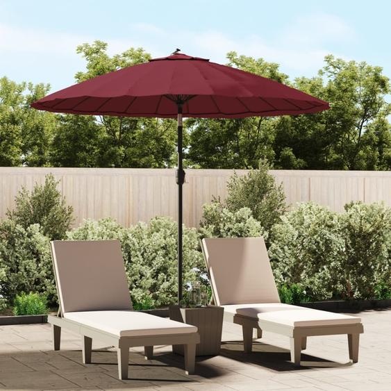 Parasol The Living Store avec mât en aluminium, 270 cm, rouge bordeaux