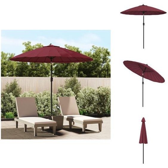 Parasol vidaXL avec mât en aluminium, 270 cm, rouge bordeaux - Parasols et protections solaires